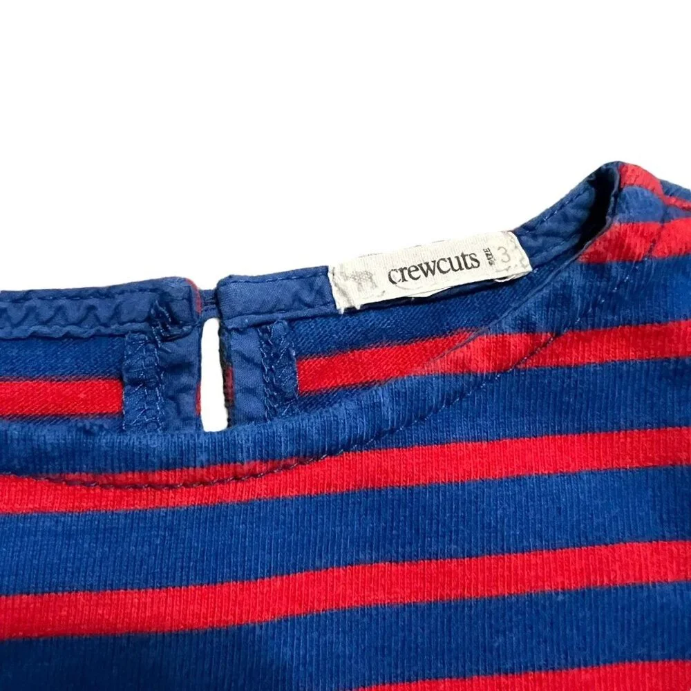 Crewcuts 3Y Blue & Red Striped Dress